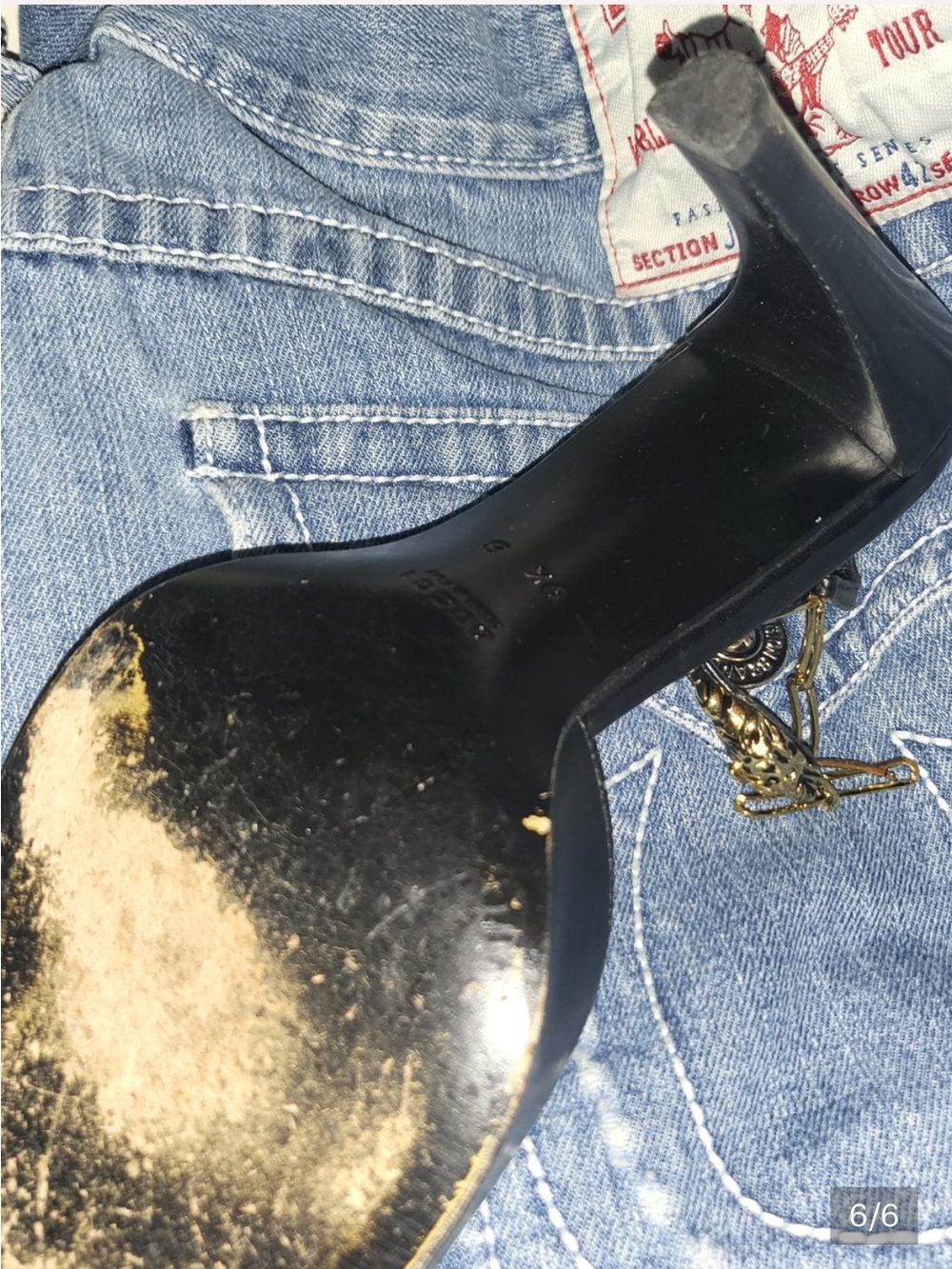 Gucci Black Leather Open-Toe Stiletto Sandals - Picture 4 of 5